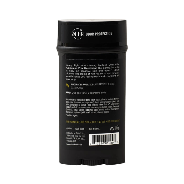 Barrel & Oak Aluminum-Free Deodorant Bourbon Cedar